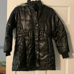 Girls puffer coat with hood. Size 12/14.